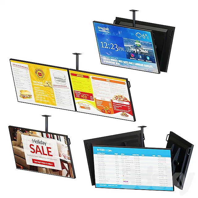 Ceiling Mount Information Displays 3DSMax File