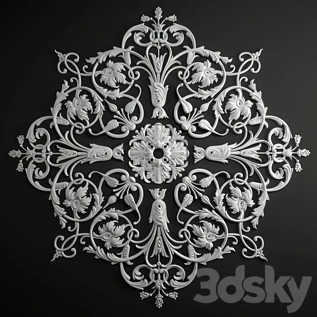 Ceiling outlet outlet 37 D-1200 mm Remstrodekor 3DS Max Model