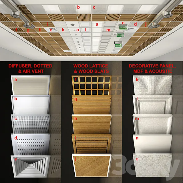 Ceiling Panels and Accessories 3ds Max