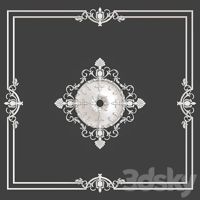 Ceiling rosette (Plaster molding) 3ds Max