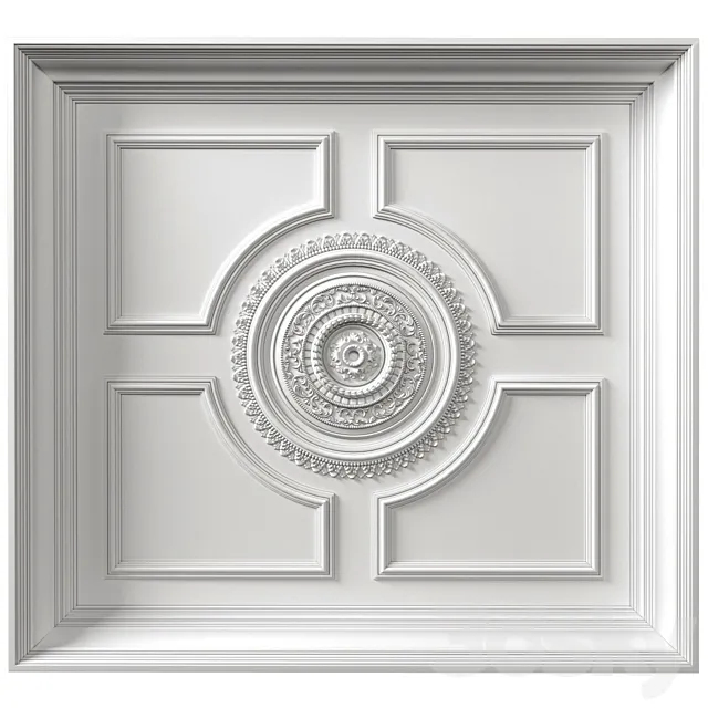 Ceiling set classic style.Classic coffered ceiling 3ds Max