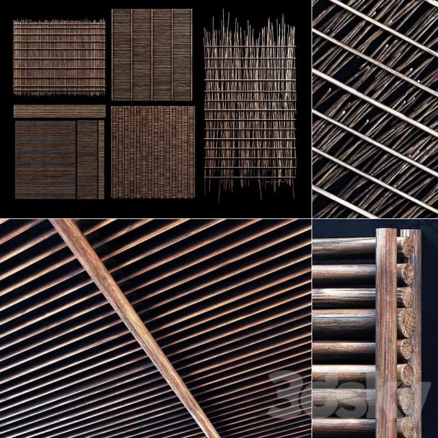 Ceiling straight thick branch n1 3ds Max