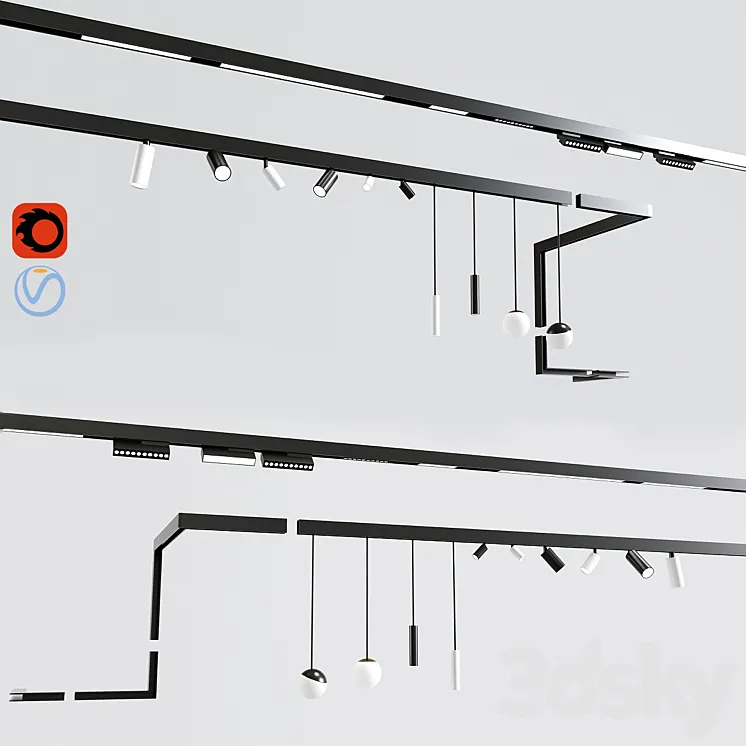 Ceiling Track Light Project 3DS Max