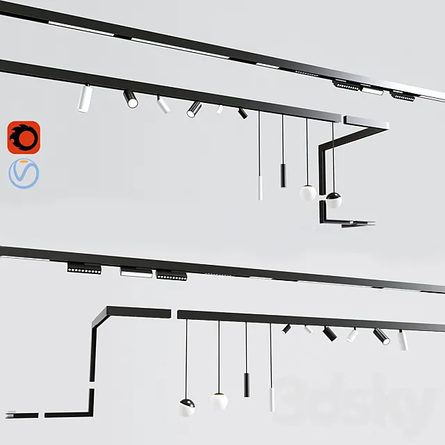 Ceiling Track Light Project 3DSMax File