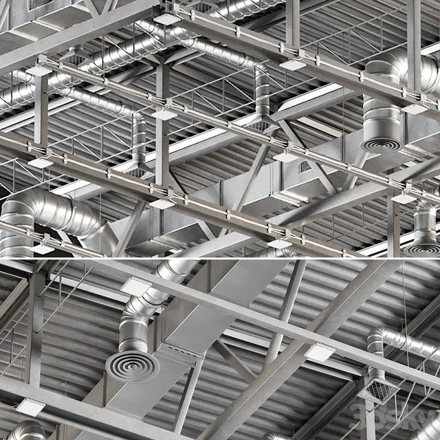 Ceiling Ventilation Grey 3dsMax Model