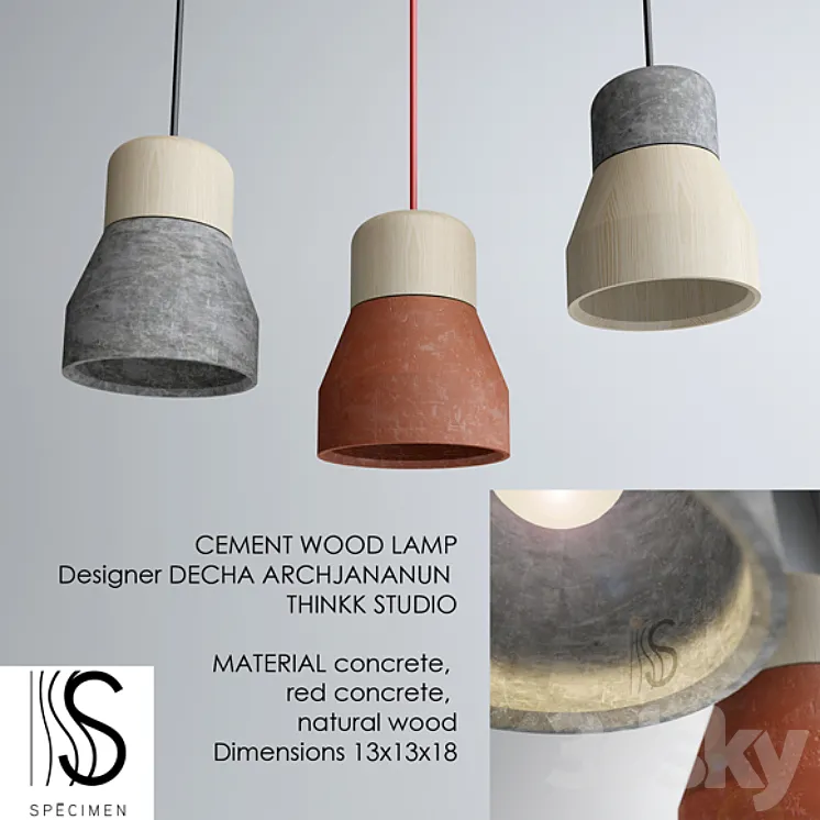 Cement Wood Lamp 3DS Max