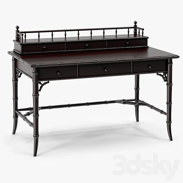 Century Furniture Faux-Bamboo Black Desk 3DS Max Model