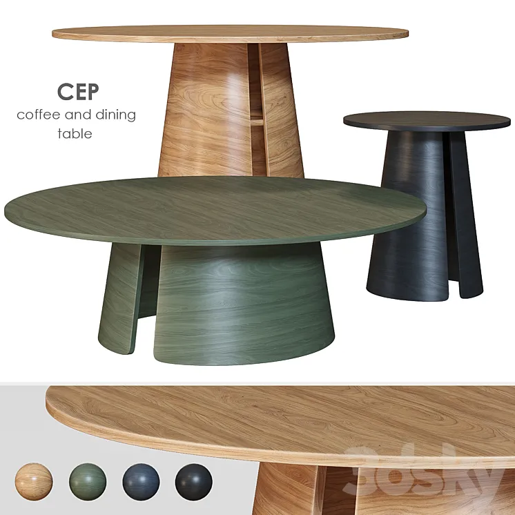 Cep TEULAT Dining and coffee table 3DS Max Model