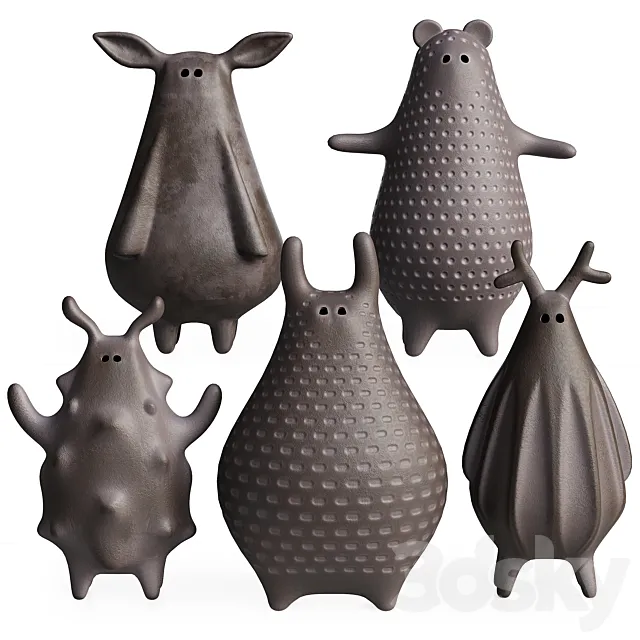 Ceramic figurines 3ds Max