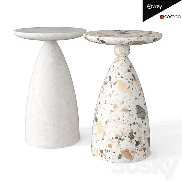 Ceramic garden stool set 7 3ds Max