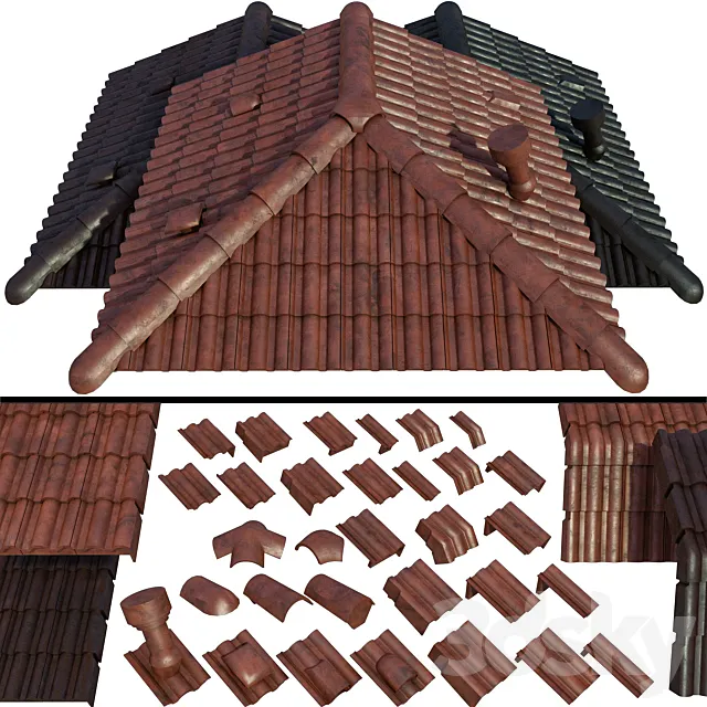 Ceramic roof tiles 3DS Max Model