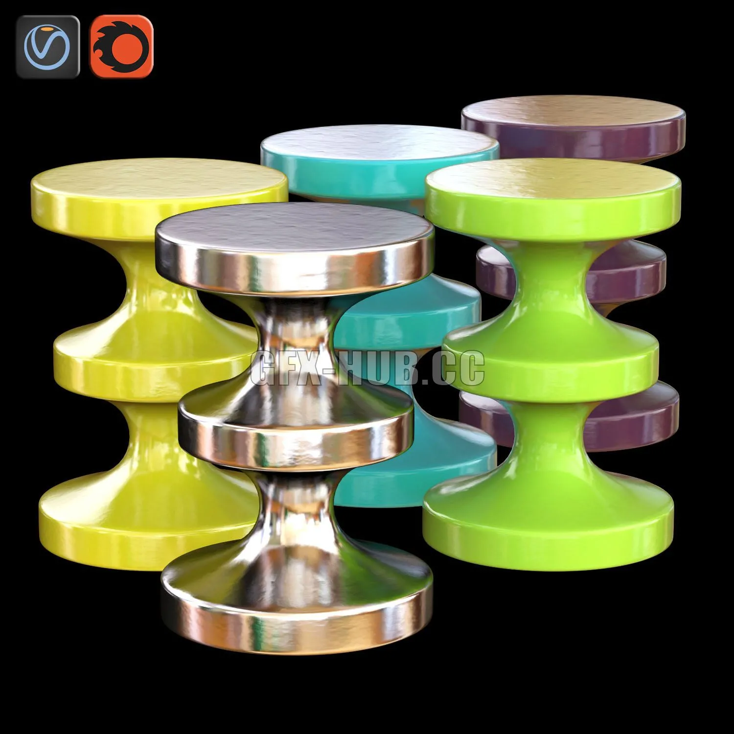 Ceramic stool INDIA MAHDAVI 3dsMax Model