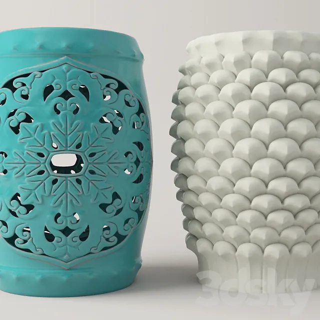 Ceramic Stools 3ds Max