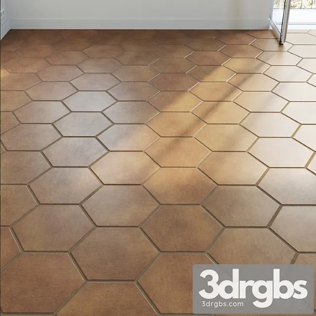 Ceramic Tile Set 03 Hexagon Natural Terracotta 3dsmax Download