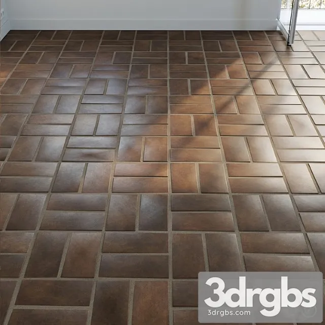 Ceramic tile set 05 – dark terracotta 3dsmax Download