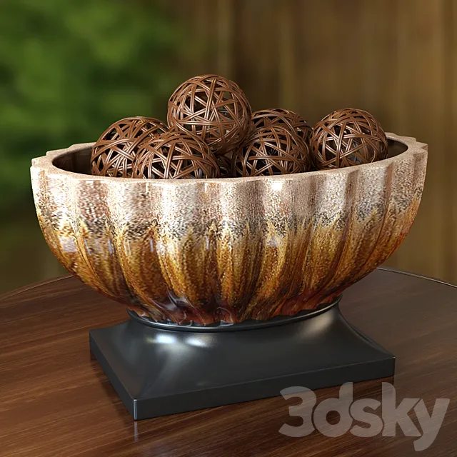 ceramic vase with decorative balls 3DS Max Model