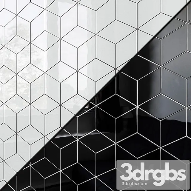 Ceramic wall tile equipe rhombus wall 7 colors 3dsmax Download