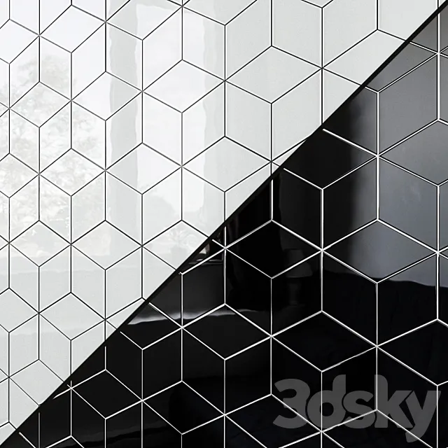 Ceramic wall tile EQUIPE RHOMBUS Wall 7 colors 3ds Max