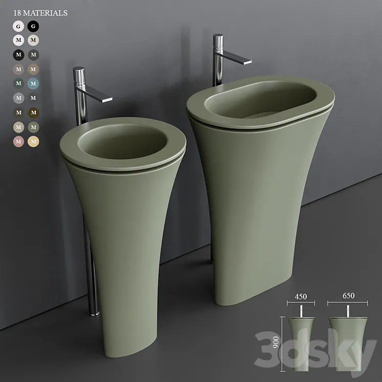 Ceramica Cielo Amedeo Freestanding Washbasin 3DS Max