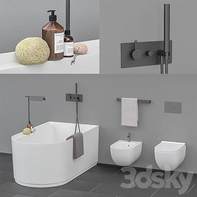 Ceramica Cielo bath set 3ds Max