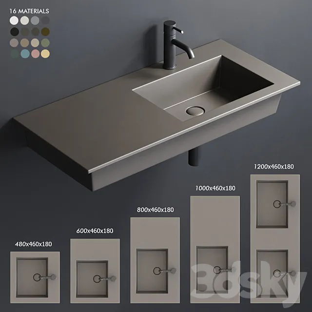 Ceramica Cielo Era Wall-Hung Washbasin 3ds Max