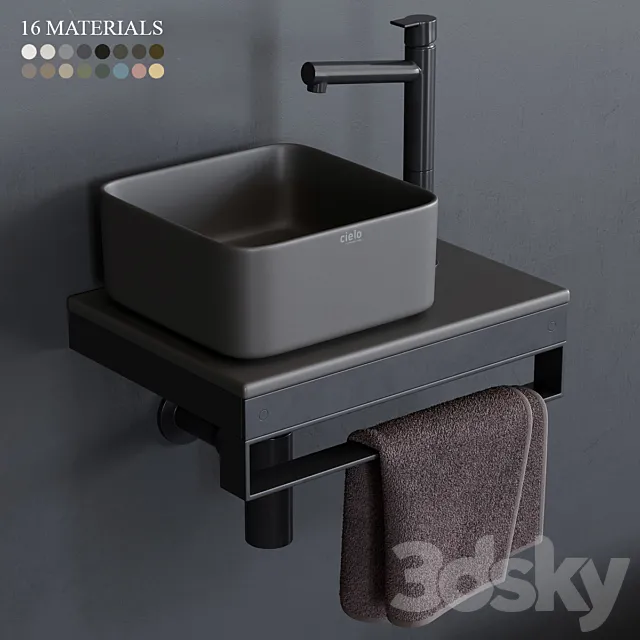 Ceramica Cielo Shui Comfort art. Milaq Square Washbasin 3DS Max Model