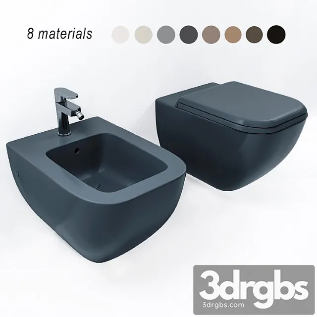 Ceramica cielo shui comfort hanging toilet and bidet