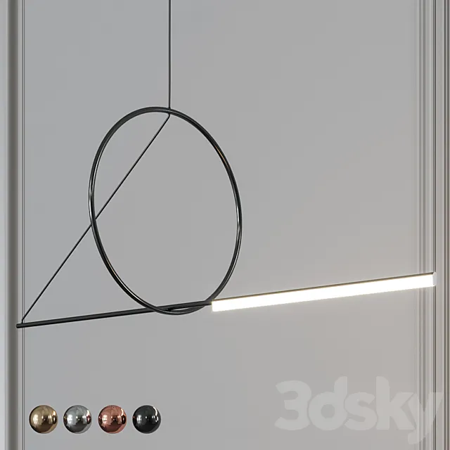 CERCLE ET TRAIT LINEAR SUSPENSION By CVL Luminaires 3ds Max