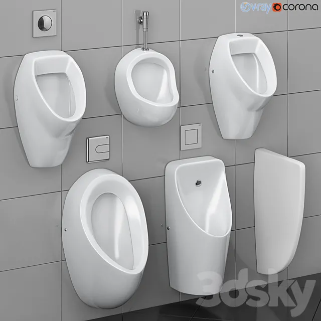 Cersanit set 74 urinal partition set 3DS Max Model