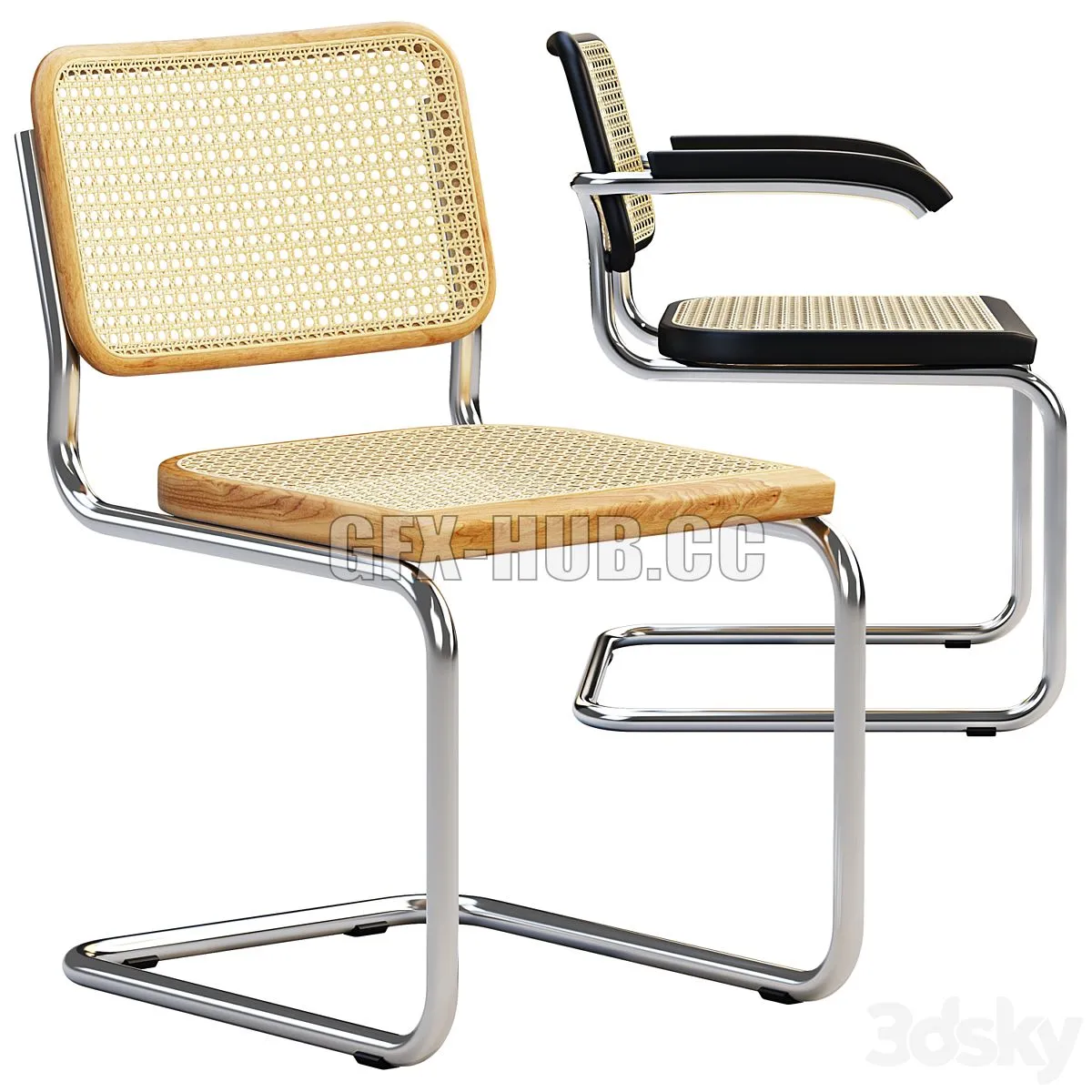 Cesca Chairs B 32 by Marcel Breuer (2 options) 3dsMax Model