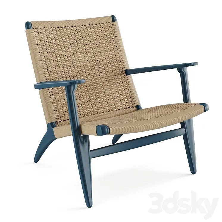 CH25 Rattan Blue Lounge Chair of Carl Hansen 3DS Max