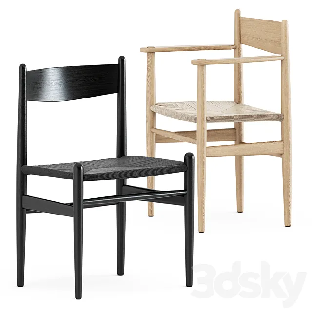 CH36 chair and CH37 chair by Carl Hansen 3DS Max Model