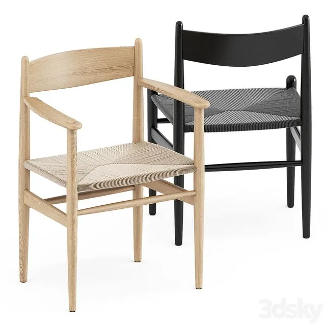 CH36 chair and CH37 chair by Carl Hansen 3dsMax Model
