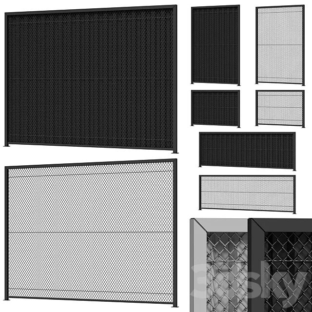 Chain-link fence 3DS Max Model