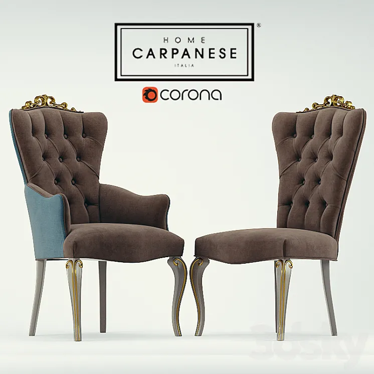 Chair and armchair Carpanese 3DS Max