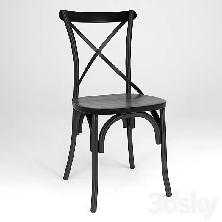 Chair BELLA CROSS black + ebony 3DS Max