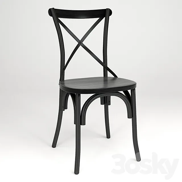 Chair BELLA CROSS black + ebony 3DSMax File