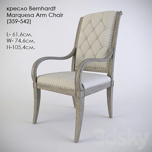 Chair Bernhardt Marquesa Arm Chair (359-542) 3DSMax File
