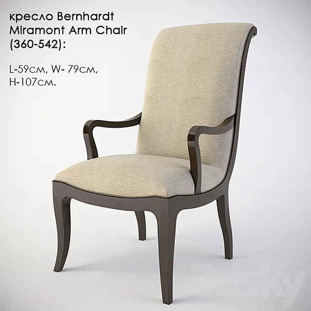 chair Bernhardt Miramont Arm Chair (360-542) 3DSMax File