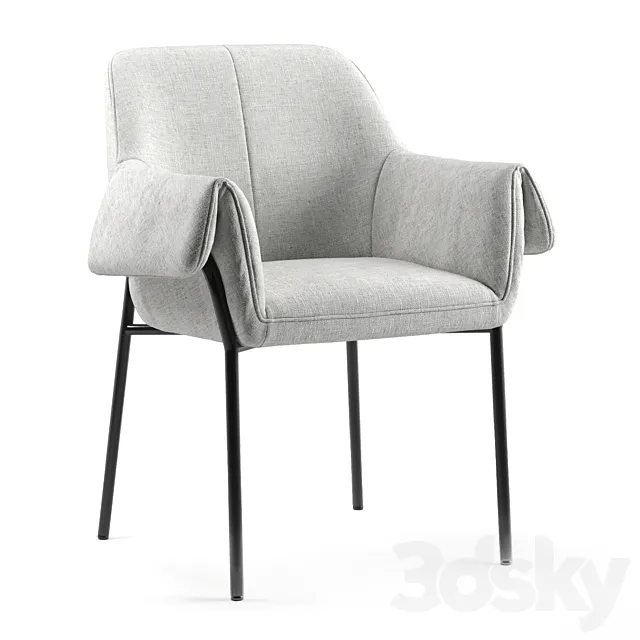 Chair Cruz Textile Light Gray 3ds Max