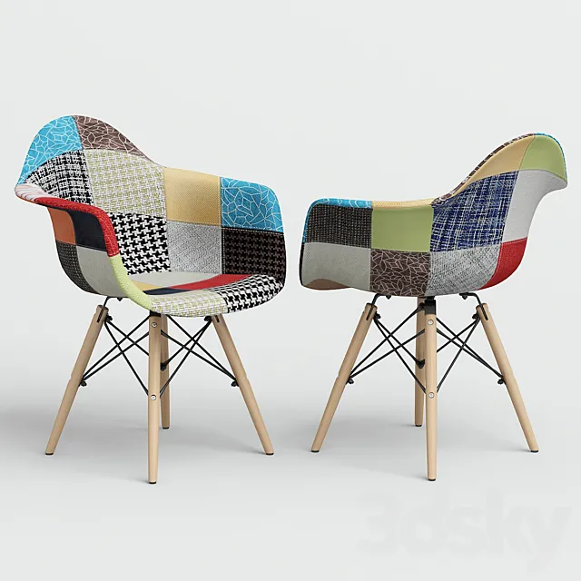 Chair Eames Style DAW Patchwork. 3DS Max Model