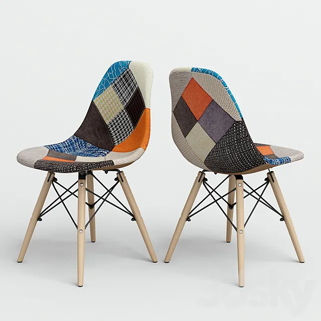 Chair Eames Style DSW Patchwork. 3DS Max Model