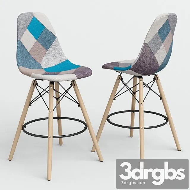 Chair eames style dsw patchwork bar. 2 3dsmax Download