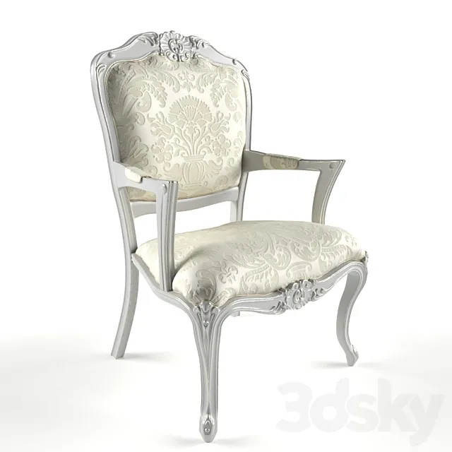 Chair french-Chateau-Style-Ornate-white-gold 3ds Max