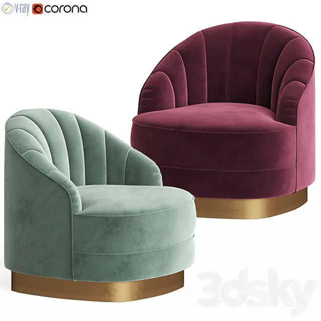 Chair Hadley Armchair Eichholtz 3DS Max Model
