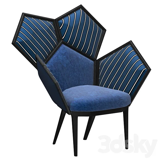 Chair Lui 5A Blue Armchair by Philippe Bestenheider 3DSMax File