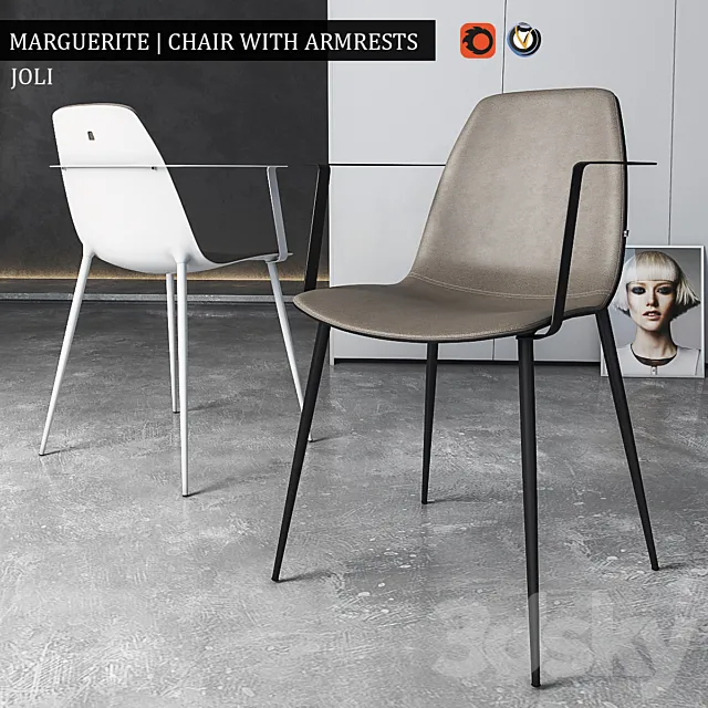 Chair Marguerite with armrests 3DS Max Model