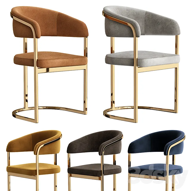 Chair Modern gold 3DS Max