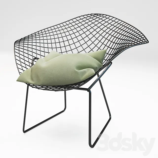 Chair of the steel rods 3DS Max Model