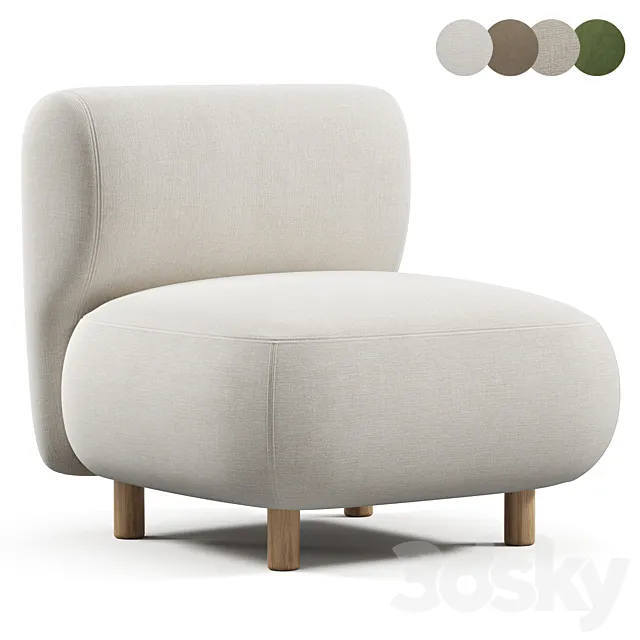 Chair Pipel Bucle White 3ds Max